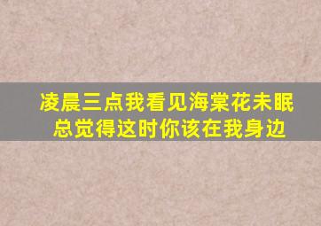 凌晨三点我看见海棠花未眠 总觉得这时你该在我身边